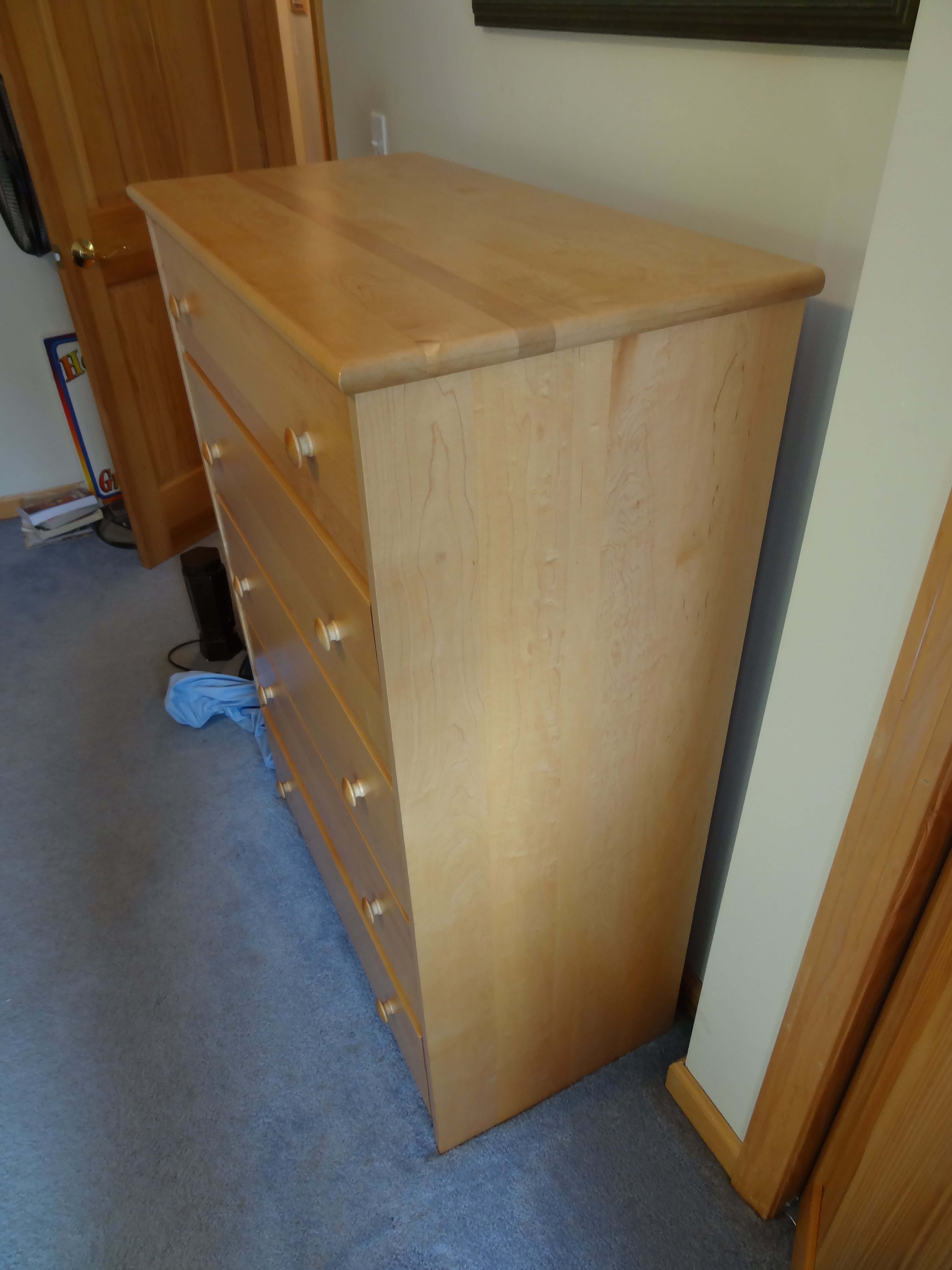 Large 5 Drawer Solid Maple Dresser Bureau 395 Natick